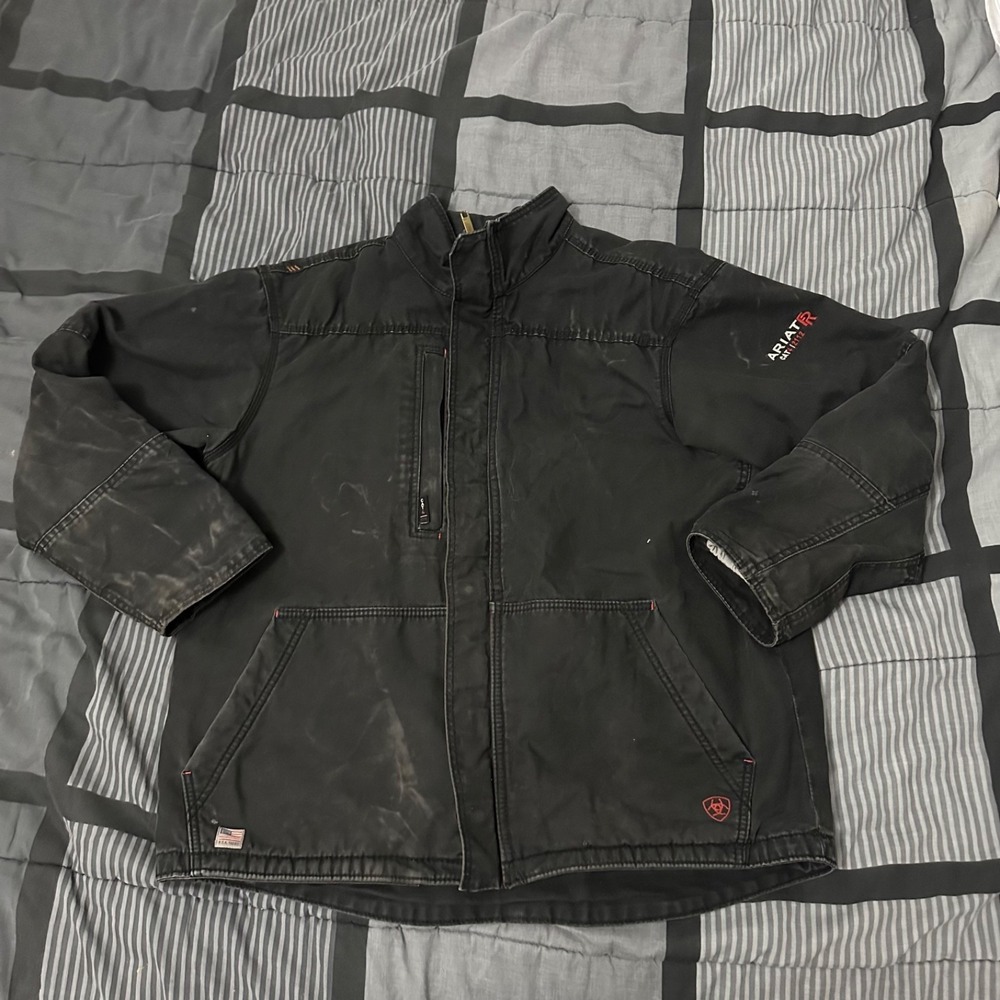 Ariat CAT 4 2112 FR‎ Black Flame Resistant Unisex Workwear Work Jacket Large
